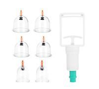 6 piezas tazas de plástico transparente Terapia china latas de vacío con ventosas con pistola de ventosas para masaje y relajación