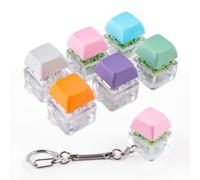 6 Piezas Teclado Fidget Juguete, Bajo Volumen y Clic, Llavero de Descompresión, Mecánico Clicker, Botón de Inquietud de Alivio del Estrés