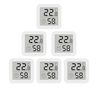 6 piezas termómetro interior, mini LCD digital higrometer interior, alta accuracy, Convertible y reiniciable, indicador de confort con soporte adhesivo, para hogar, dormitorio, bebé, oficina, nevera