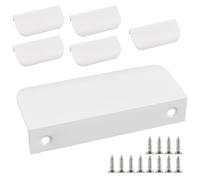 6 Piezas Tiradores con 12 Tornillos para muebles Tiradores de puerta ocultos de aluminio de Cajón Invisibles de Muebles,Mango Oculto para Armario,Cajones,Gabinete,Cocina-Blanco