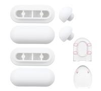 6 Piezas Tope de Asiento de Inodoro,Topes de Inodoro Parachoques del Asiento,Topes para Tapa de Inodoro,para Reducir Ruido,para Hogar,Oficina,Hotel (Blanco)