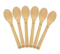 6 Piezas Utensilios de Cocina de Bambú, 30 Cm Cucharas de Madera de Bambú Utensilios Cocina Madera Cuchara de Cocina Versátil Utensilios Cocina Antiadherentes para Mezclar y Remover Alimentos