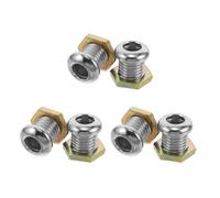 6 Piezas Válvula de Ventilación, Metal Cromado, Plata, Casco | Orificio de Aire Roscado, para Cascos de Caja y Percusión, Herraje Metálico, Acabado Cromado