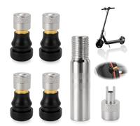 6 piezas Válvula tubeless, adaptador alargador para patinete eléctrico, juego duradero de alargadores de válvula con función de sellado, accesorio para neumáticos tubeless, montaje fácil, universal