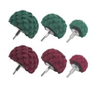 6 piezas verde y rojo no tejido juego de brocas abrasivas, cabezal de molienda para pulir cepillo de fregado moldeado con mango de 1/4 pulgadas para colector/aluminio/acero inoxidable/cromo, etc