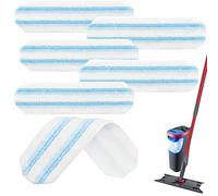 6 PiezasRecambio Fregona Mopa Plana Kit, Potencia de Microfibra, Eliminación de Suciedad persistente, Fácil fijación al Bastidor, Lavable a máquina, Mopa Duradera, para Todos los Suelos Duros