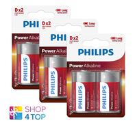 6 Pilas Alcalinas D LR20 Philips 1.5V Mono MN1300 2Bl Exp 2030 NUEVO