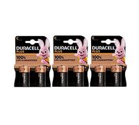 6 pilas alcalinas Duracell C Plus, LR14/MN1400 (3 blíster de 2 baterías), 6 pilas