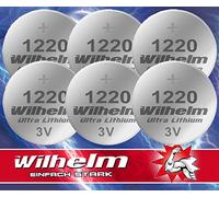 6 pilas de botón CR1220 CR 1220 Wilhelm de litio, 3 V, 40 mAh, diámetro de 12 x 2,0 mm, DL1220