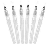 6 Pinceles de Acuarela con Depósito Rellenable, Pinceles Acuarela de Pintura, Pinceles Pluma para lápices de Colores solubles en Agua, Adecuado para Pintar Sombras y Suministros de Arte de Caligrafía
