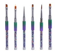 6 pinceles de arte para uñas, esmalte de gel, pincel de dibujo, delineador de uñas, punteado para pulir en gel