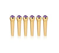 6 Pines de Puente de Guitarra, Pernos de Puente de Guitarra Hechos de Latón con Cristal Dot Decoración Piezas de Instrumentos de Música para Guitarra Acústica Popular (Púrpura)