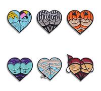 6 pines esmaltados góticos, bonitos pines de Halloween, pines esmaltados de terror gótico, broches de solapa de corazón para mochilas, ropa, sombreros, joyas, fiestas de vacaciones