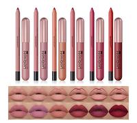 6 pintalabios mate con 6 Lipliners Durable Lip Gloss Taza antiadherente de larga duración No se desvanece Impermeable Alto Pigmentado Velvet Lipgloss Kit Belleza Maquillaje Regalo para Set