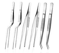 6 pinzas de cocina de acero inoxidable, pinzas de cocina, 16 cm