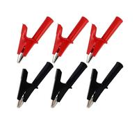 6 pinzas de cocodrilo de 20 A con conector banana de 4 mm para pruebas eléctricas y baterías de coche