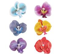 6 pinzas de pelo antideslizantes de tela con diseño de flores para fiestas de playa, eventos nupciales, vacaciones, peinados