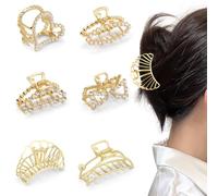 6 pinzas de pelo de metal dorado, pinzas y pasadores de tamaño mixto, elegantes accesorios de moda para mujeres, regalos para madres, esposas y amigas