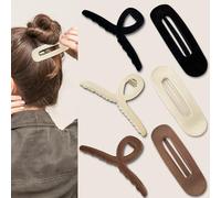 6 pinzas de pelo flocadas, 2 estilos de pinzas grandes para cabello grueso y fino, pinzas planas para el cabello francés, elegantes accesorios para el cabello plano para mujeres y niñas,