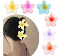 6 pinzas para el pelo de flores, pinzas para el pelo de flores, pinzas grandes en forma de flor, pinzas para el pelo grandes para mujeres de pelo grueso/fino, pinzas antideslizantes para el pelo con