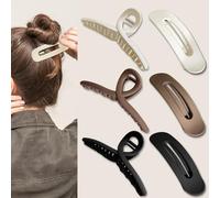 6 pinzas para el pelo para mujer, 2 estilos de pinzas grandes para cabello grueso y fino, pinzas planas para el cabello francés mate, elegantes accesorios para el cabello plano para mujeres y niñas