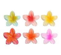 6 Pinze Per Capelli, Mollettone Colorato Per Ragazze, Fermaglio Per Capelli A Artiglio Con Fiori In Resina, Mollettone Elegante Antiscivolo Pinzes, Pinza Decorata Pinze Artiglio Con Lunghi E Corti