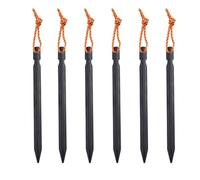 6 Piquetas De Aluminio For Tienda De Campaña, Estacas For Jardín Al Aire Libre, Clavos De Tierra Con Cordón For Acampar, Hacer Senderismo Y Mochileros, Accesorios For Tienda De Campaña.(Black)