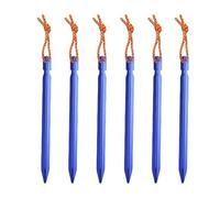 6 Piquetas De Aluminio For Tienda De Campaña, Estacas For Jardín Al Aire Libre, Clavos De Tierra Con Cordón For Acampar, Hacer Senderismo Y Mochileros, Accesorios For Tienda De Campaña.(Blue)