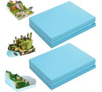 6 placas de espuma rígida, modelo de espuma rígida, placas de poliestireno para manualidades, hechas a mano, placa de espuma azul de alta densidad, modelo de modelado paisajístico (20 mm)