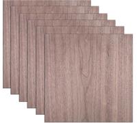 6 Placas de Madera Contrachapada de Nogal - 30 x 30 cm, 3 mm, Corte a Láser y a Medida, Sin Tratar para Modelismo, Grabado Láser, Modelo DIY