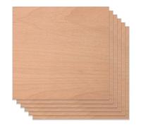 6 placas de madera contrachapada para manualidades, madera contrachapada de haya roja, tablas de madera vacía, 1/8" x 12" x 12" x 12", madera sin tratar, madera contrachapada sin tratar para madera,