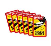 6 placas magnéticas Angles Morts de 25 x 17 cm, señales de advertencia de Francia para autobuses y caravanas como imán, protección UV, resistente al viento y a la intemperie