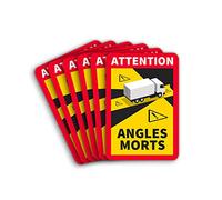 6 placas magnéticas Attention Angles Morts, 25 x 17 cm, para camiones y caravanas, cartel de advertencia para Francia con protección UV