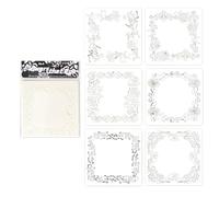 6 plantillas de dibujo de flores de 5 x 5 pulgadas, plantillas profesionales de PET para diario, adornos de manualidades, herramienta de escritura creativa