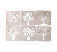 6 plantillas de dibujos animados con diseño de hojas para dibujar, árbol de pintura para proyectos de arte, plantilla de dibujo de hojas de dibujos animados, diario, pintura de árbol