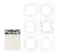 6 plantillas florales de 5 x 5 pulgadas, plantillas de dibujo de PET para pintar diarios, álbumes de recortes, álbumes de fotos, adornos, herramienta de escritura creativa