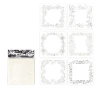 6 plantillas florales de 5 x 5 pulgadas, plantillas de dibujo de PET para pintar diarios, álbumes de recortes, álbumes de fotos, adornos, herramienta de escritura creativa
