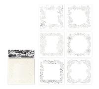 6 plantillas reutilizables de PET de 5 x 5 pulgadas, plantillas de dibujo de flores huecas para pintar, manualidades hechas a mano, decoración de habitación de niños, herramienta de escritura creativa
