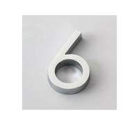 (6-plata) Etiqueta de número de hotel del 0 al 9 Placa de puerta de plástico 3D Dígitos de puerta Placa