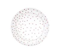 6 Platos de cartón, Color Blanco, diseño de araña de Oro