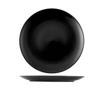 6 Platos De Cerámica Denver Negro Redondo Cm 32 H&H