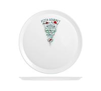 6 Platos De Pizza En Opal, Decoración De Rodaja 33,5 Cm Blanco Bormioli Rocco