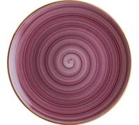 6 platos llanos, platos redondos, vajilla de porcelana, color morado y crema, bonna aura, Blackberry gourmet 27 cm