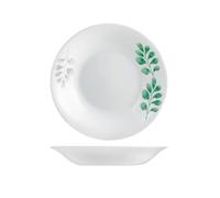 6 Platos Opalina Botánica Verde Fondo 23 Blanco Bormioli Rocco