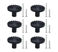 6 pomos de aleación de zinc con acabado en latón antiguo, incluye tornillos, adecuados para armarios de cocina y muebles (bronce amarillo)