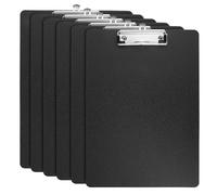 6 Portapapeles con Pinza A4 31,5 × 22,5 cm, Portapapeles Rígido, Carpeta con Pinza y Orificios para Colgar, Adecuados para Oficinas, Escuelas, Obras, Hospitales, Restaurantes, Lugares Similares, Negro