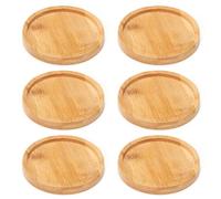 6 posavasos de madera, portavelas, bandejas de velas, posavasos redondos de madera, posavasos, portavelas de bautizo, accesorios decorativos (color madera)