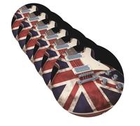 6 posavasos de piel con la bandera del Reino Unido, divertidos posavasos de 10 cm, resistentes al agua, para bar, cerveza, bebidas, juego de decoración del hogar, regalo de inauguración