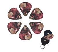 6 púas de guitarra con bolsa, copa de vino, máscara de encaje, púas de bajo, delgadas, medianas y pesadas, para guitarras eléctricas acústicas, bajos, ukeleles, regalo para amantes de la guitarra