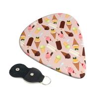 6 púas de guitarra con cono de helado, guitarra acústica eléctrica, accesorios para ukelele, púas de guitarra medianas con bolsa organizadora